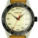 montblanc herrklocka 118494 timewalker antikvit/läder ø41 mm