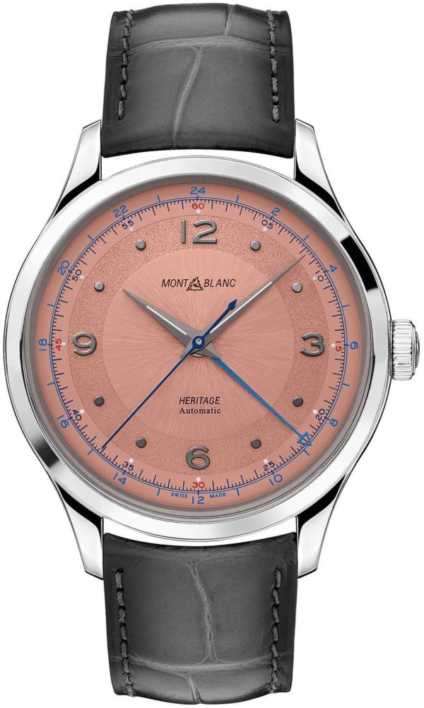 montblanc herrklocka 119950 heritage rosa/läder ø40 mm