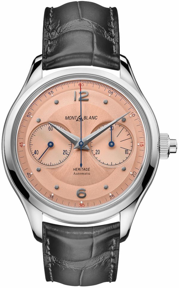 montblanc herrklocka 126078 heritage rosa/läder ø42 mm