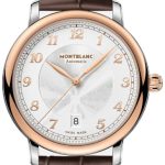 montblanc herrklocka 128683 star legacy silverfärgad/läder ø42 mm