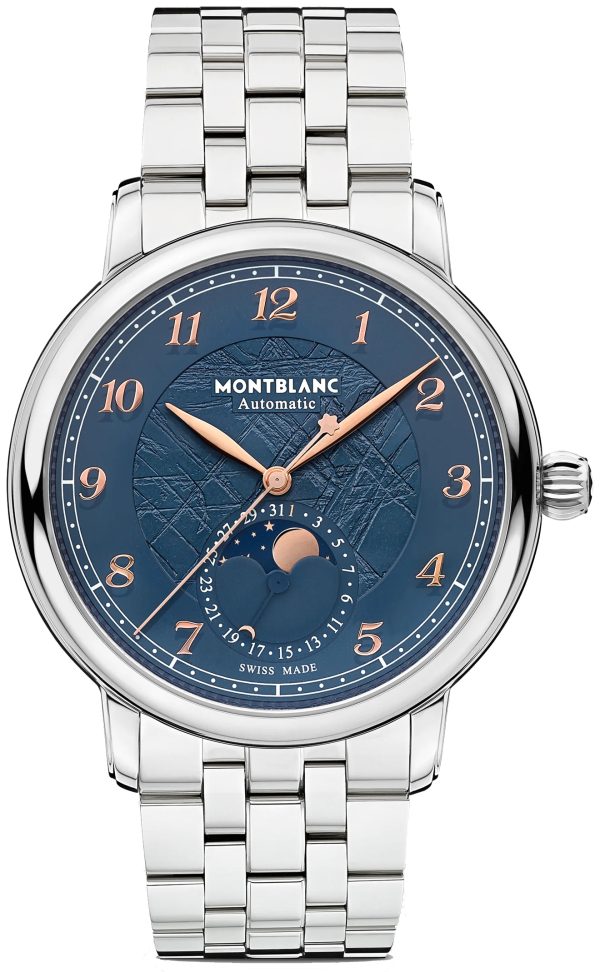 montblanc herrklocka 129631 star legacy blå/stål ø42 mm