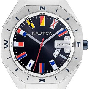 Nautica Herrklocka NAPBPS012 Battery Park Svart/Textil Ø44 mm