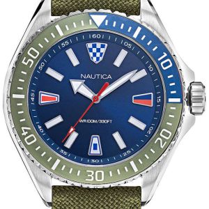 Nautica Herrklocka NAPCPS013 Crandon Park Blå/Textil Ø44 mm