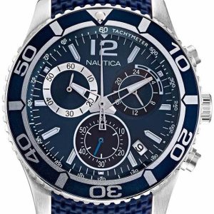 Nautica Herrklocka NAPLECR04 Nst Blå/Gummi Ø43 mm