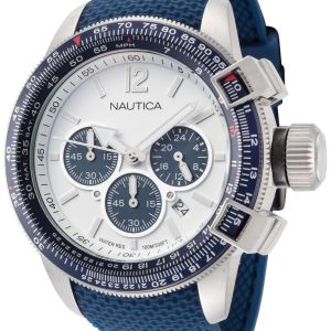 Nautica Herrklocka NAPLECR20 Freeboard Vit/Gummi Ø46 mm