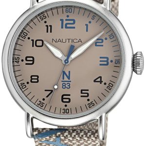Nautica Herrklocka NAPLSF017 N83 Beige/Textil Ø40 mm