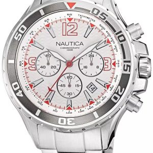 Nautica Herrklocka NAPNSS218 Nst Silverfärgad/Stål Ø49 mm