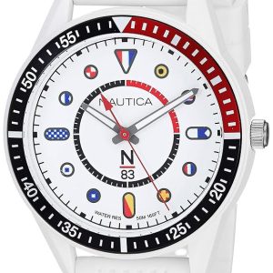 Nautica Herrklocka NAPSPS905 N83 Vit/Gummi Ø43 mm
