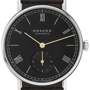 Nomos Glashütte Damklocka N-227 Ludwig Svart/Läder Ø32.8 mm