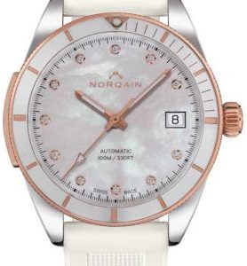 Norqain Damklocka N1800CG89A/M18DG/18WRE.16S Adventure Vit/Gummi Ø37