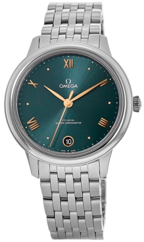 omega damklocka 434.10.34.20.10.001 de ville prestige grön/stål