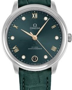 Omega Damklocka 434.13.34.20.60.001 De Ville Prestige Grön/Läder