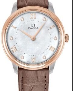 Omega Damklocka 434.23.30.60.55.001 De Ville Prestige Vit/Läder Ø30