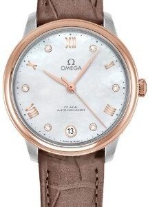 Omega Damklocka 434.23.34.20.55.001 De Ville Prestige Vit/Läder Ø34