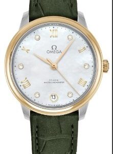 Omega Damklocka 434.23.34.20.55.002 De Ville Prestige Vit/Läder Ø34