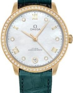 Omega Damklocka 434.58.34.20.55.002 De Ville Prestige Vit/Läder Ø34