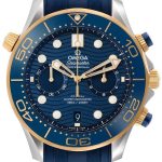 omega herrklocka 210.22.44.51.03.001 seamaster diver 300m blå/gummi