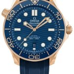 omega herrklocka 210.62.42.20.03.001 seamaster diver 300m blå/gummi