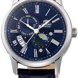 Orient Herrklocka RA-AK0011D Sun And Moon Blå/Läder Ø42.5 mm