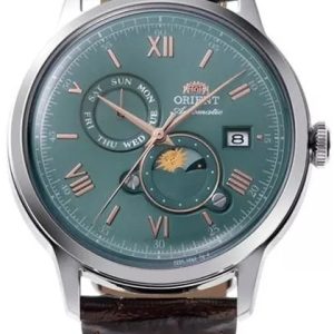 Orient Herrklocka RA-AK0805E30B Bambino Grön/Läder Ø41.5 mm