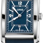 oris 01 561 7783 4065-07 5 19 17 rectangular blå/läder 38x25.5 mm