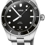 oris 01 733 7795 4054-set divers svart/stål ø39 mm
