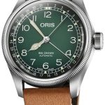 oris 01 754 7779 4067-set big crown grön/läder ø38 mm