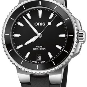 Oris Damklocka 01 733 7792 4154-07 4 19 64FC Aquis Svart/Gummi Ø36.5