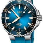 oris herrklocka 01 400 7769 4125-07 4 22 75fc aquis blå/gummi ø41.5