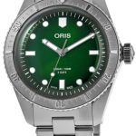 oris herrklocka 01 400 7774 4057-07 8 19 18 divers grön/stål ø38 mm