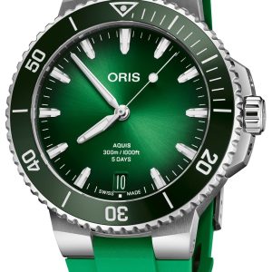 Oris Herrklocka 01 400 7790 4157-07 4 23 47EB Aquis Grön/Gummi