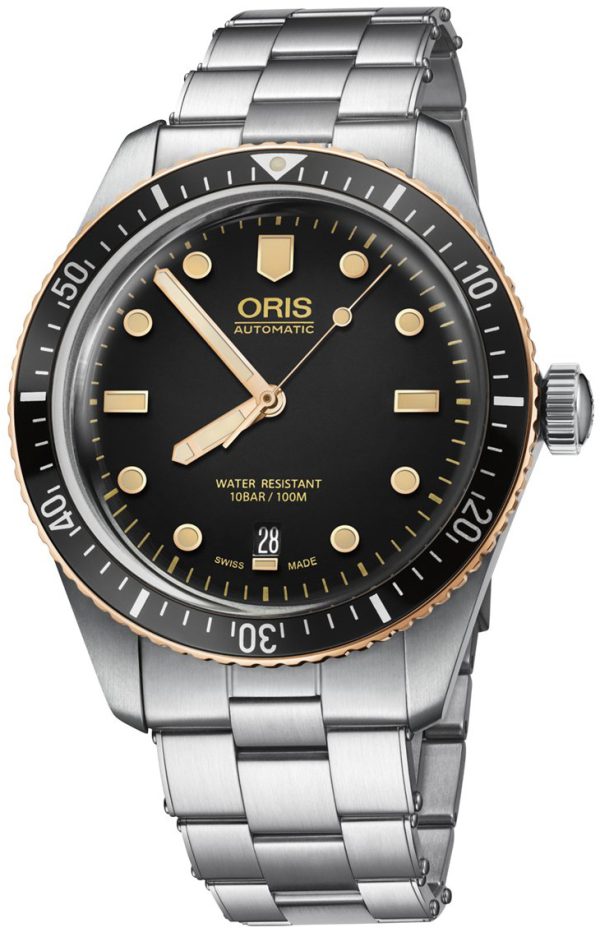 oris herrklocka 01 733 7707 4354-07 8 20 18 divers svart/stål ø40 mm