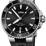 oris herrklocka 01 733 7730 4134-07 4 24 64eb diving svart/gummi