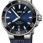 oris herrklocka 01 733 7730 4135-07 4 24 65eb diving blå/gummi