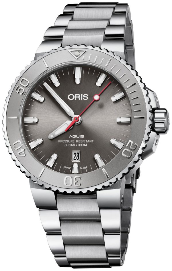oris herrklocka 01 733 7730 4153-07 8 24 05peb diving grå/stål