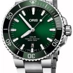 oris herrklocka 01 733 7730 4157-07 8 24 05peb aquis grön/stål