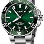 oris herrklocka 01 733 7732 4157-07 8 21 05peb diving grön/stål