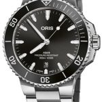 oris herrklocka 01 733 7787 4154-07 8 22 04peb aquis svart/stål