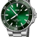 oris herrklocka 01 733 7789 4157-07 8 23 04peb aquis grön/stål