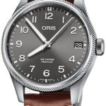 oris herrklocka 01 751 7761 4063-07 6 20 07lc aviation grå/läder