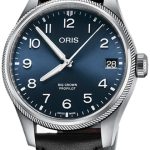 oris herrklocka 01 751 7761 4065-07 6 20 08lc aviation blå/läder