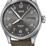 oris herrklocka 01 752 7760 4063-07 3 22 02lc aviation grå/läder