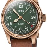 oris herrklocka 01 754 7741 3167-07 5 20 58br aviation grön/läder