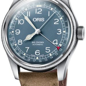 Oris Herrklocka 01 754 7741 4065-07 5 20 63 Aviation Blå/Läder Ø40