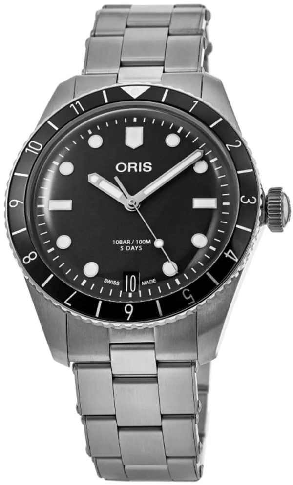 oris herrklocka 01 771 7791 4054-07 8 20 18 divers svart/stål ø40 mm