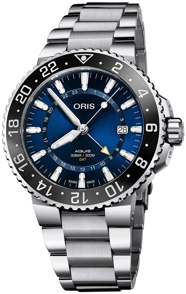oris herrklocka 01 798 7754 4135-07 8 24 05peb aquis blå/stål