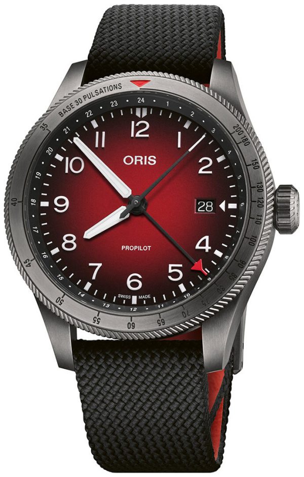 oris herrklocka 01 798 7773 4268-07 3 20 14glc propilot svart/textil