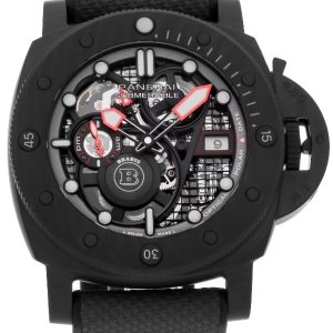 Panerai Herrklocka PAM01240 Submersible Skelettskuren/Textil Ø47 mm