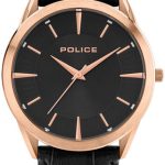 police herrklocka p15967jsr02 svart/läder ø44 mm