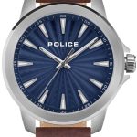 police herrklocka pewja2207803 mensor blå/läder ø44 mm
